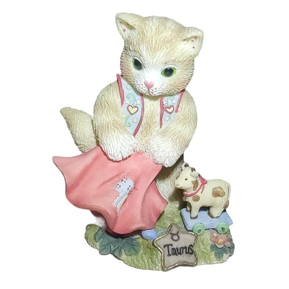 Enesco Calico Kittens Taurus Astrological Sign Zodiac Figurine 1999 #542393 - Picture 8 of 8